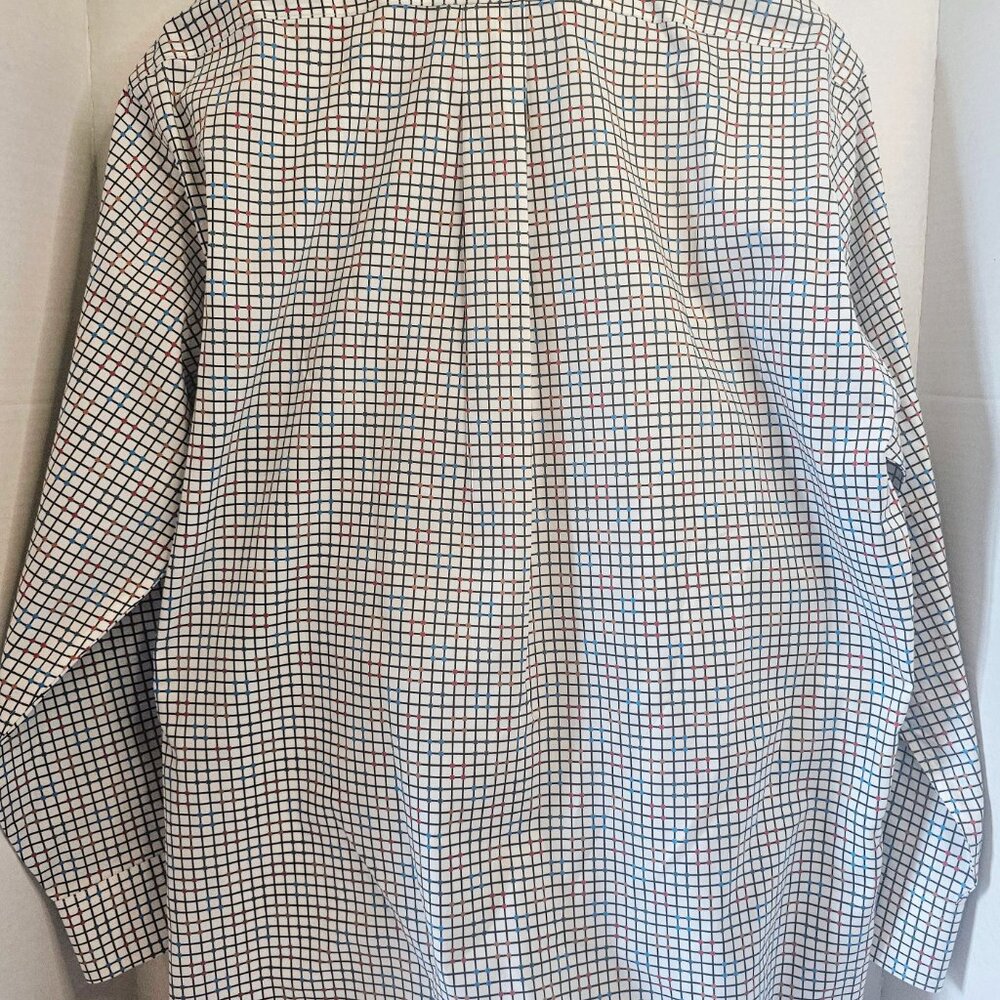 Paul Frederick‎ Non-Iron Cotton Check Dress Shirt With Contrast Trim 16.5/32 - Picture 4 of 6